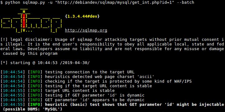 sqlmap screenshot