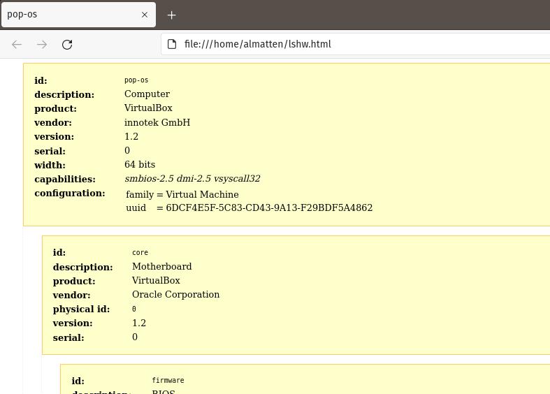 lshw html output
